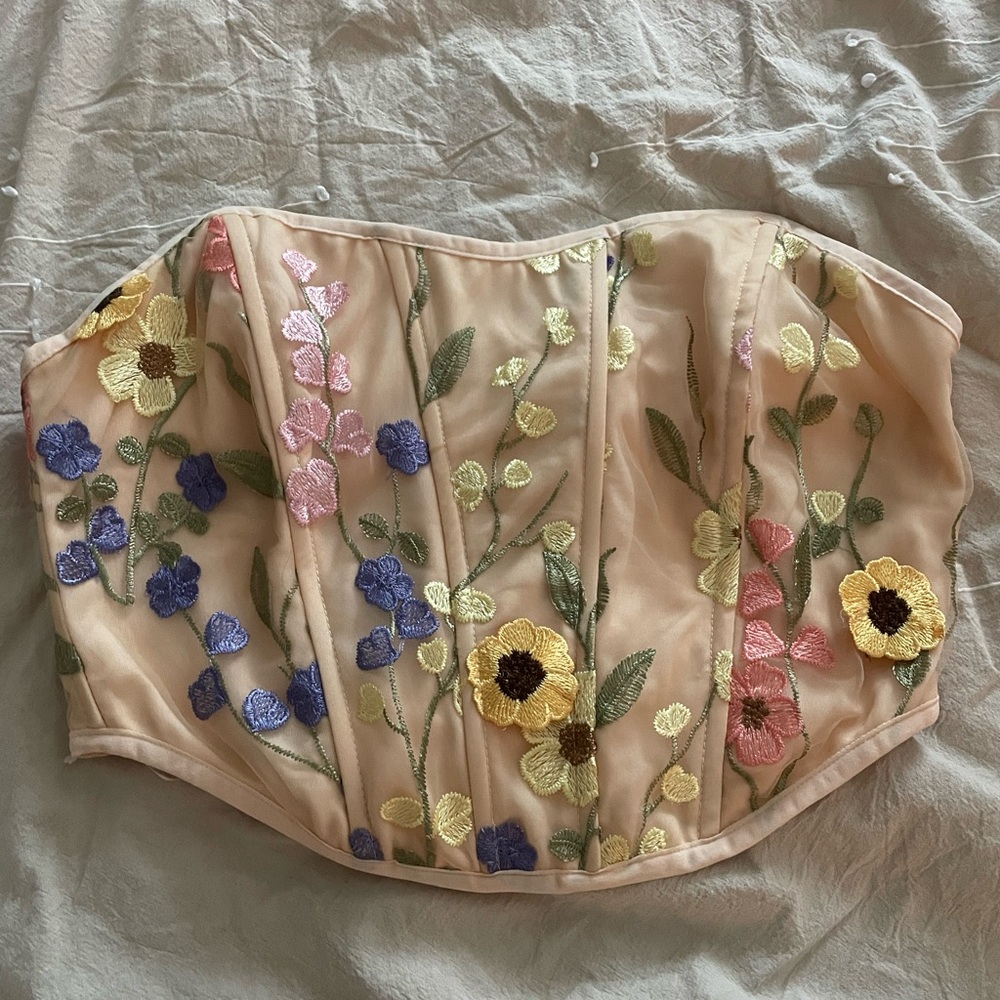 Light, pink corset.
